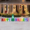 Holiday Time 11 Foot Airblown Happy Holidays Sign with Christmas Tree Scene