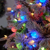 GE 7.5-ft Pre-lit Pre-Lit LED Flocked Candlewood Pine Artificial Christmas Tree