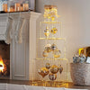 Member's Mark Pre-Lit 52inch Stacked Giftbox Gold Decor 463 Warm White Lights