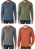 Member's Mark Men's Long Sleeve MEDIUM Thermal Henley Rust/Green/Blue/Grey 4-Pack