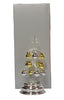 Winter Lane Set of 4 Glass Christmas Trees with Silver and Gold Ornaments in Gift Boxes