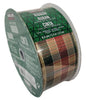 3-Pack Kirkland Wire-Edged Holiday Plaid Red, Gold, Green Ribbon 2.5-inch W X 50 Yards