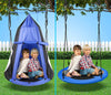 SereneLife 40" Tree Hanging Play Tent to Flying Saucer Floating Platform  Blue