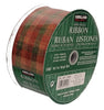 Kirkland Signature Orange Fall Plaid Autumn Ribbon Metallic Wire Edge 50 Yard Roll 2.5" Wide