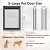 Aluminum Dog Door for Door Mount with Two Magnetic Flaps X-Large/Gray