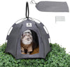 Yanvega Cat House Pop Up Foldable Tent for Small Animals Gray 23 X 23 X 16