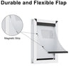 Aluminum Dog Door for Door Mount with Double Magnetic Flaps Large/White