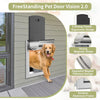 FreeStanding Aluminum Frame Dog Door for Wall Mount Telescoping Tunnel Medium/White