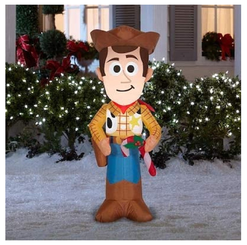 Gemmy Toy Story Christmas Sheriff Woody Candy Cane 3.5 FT Airblown Inf ...