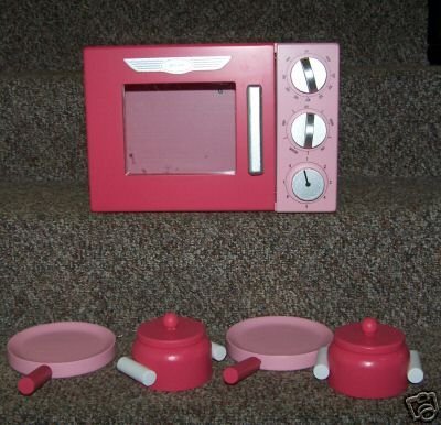 wooden pink oven toys kitchen microwave