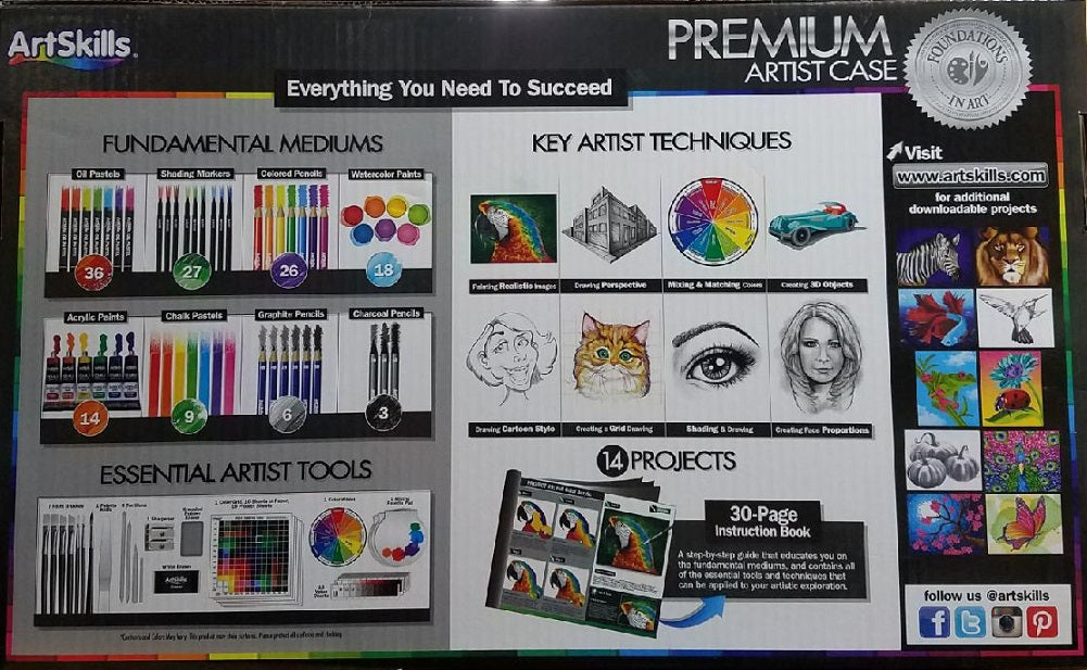 ArtSkills 2019 Premium Essential Artist Studio Art Supply Kit. NEW