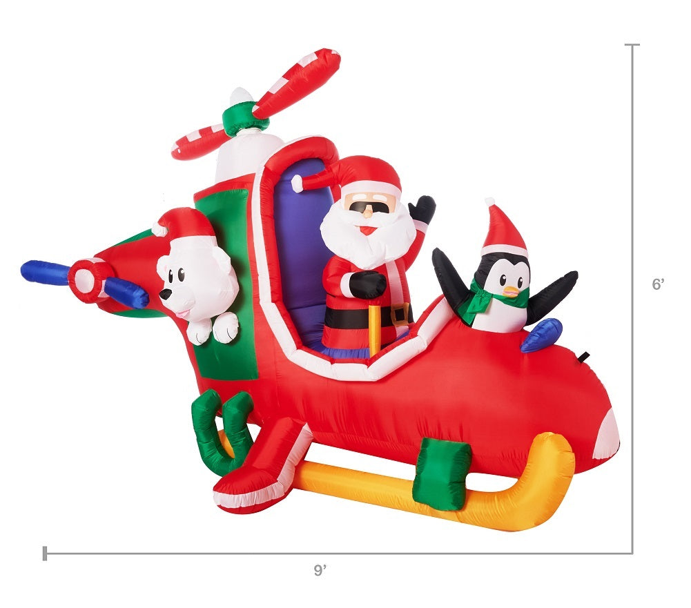 Holiday Time 9 FT Animated Christmas Helicopter Airblown Inflatable ...