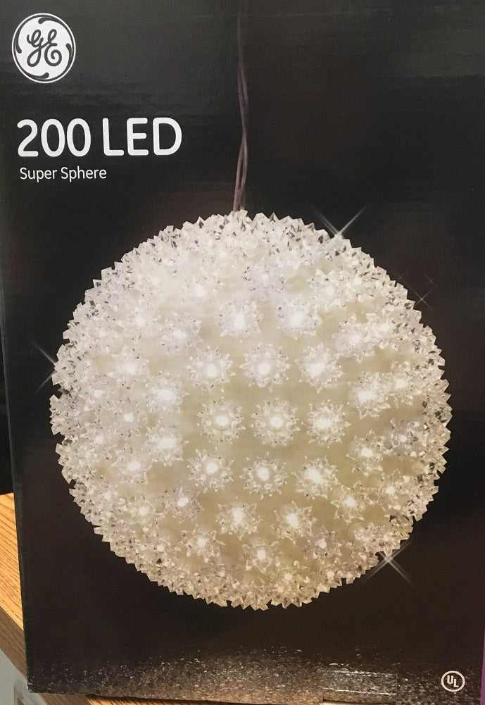 GE 11.2 in Hanging Super Sphere Light Display with Twinkling Warm