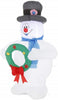 Gemmy Frosty the Snowman with Wreath 3.5 Ft Airblown Inflatable LED