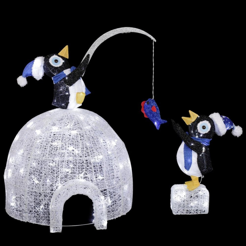 Fishing Penguins (Animated) - Holiday Outdoor Decor